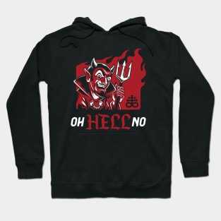 Oh Hell No - Funny Vintage Red Devil Hoodie